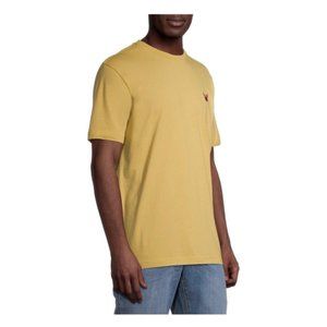 BUTTERFLY EMBROIDERED SHORT SLEEVE SHIRT YELLOW MENS EMBROIDERED T-SHIRT 💛